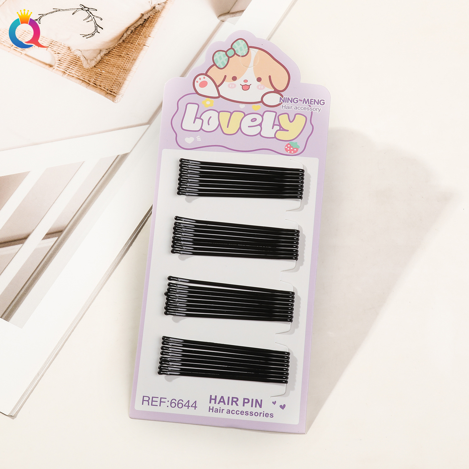 Wholesale of Qiyue Classic black straight clips, durable lacquered hair clips, braided hair clips, broken hair bangs clips and side clips pic 100
