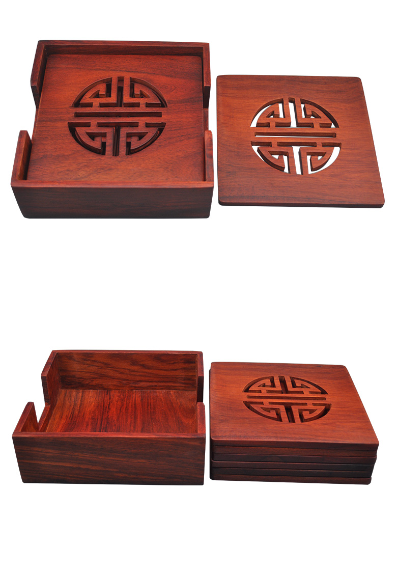 花梨木大号杯垫碗垫红木隔热垫餐桌垫创意家用木质镂空防烫垫批发详情12