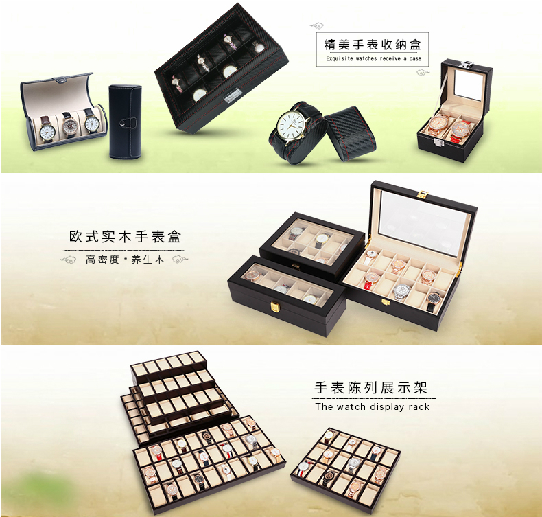 Cartoon PU leather watch storage box packaging gift box decoration universal type pic 1