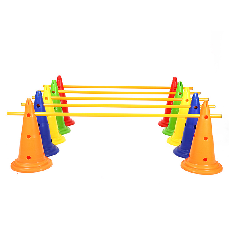 The 52cm round bottom with holes in the big pagoda, the ice cream cone, the road sign design, the road obstacle sign tube, and the toy version of the roadblock enhance children's awareness of traffic safety Item Picture