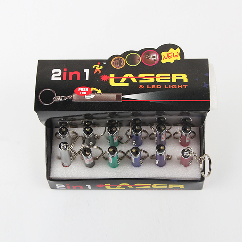 Multi-functional mini LED flashlight, infrared laser key ring, hanging decoration, pointer pen manufacturer ZK-8 handheld portable lighting lamp Item Picture