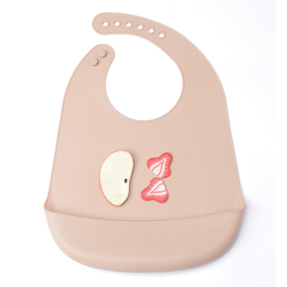 Baby Silicone Bib Children's Drool Pocket Waterproof Silicone Drool Towel Baby Daily Products Mother And Child Products Happy Meals Worry Free To Enjoy Bib Bib Drool Towel Baby Essential Specification drawing