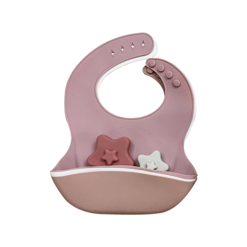 Food Grade Silicone Bib For Infants And Toddlers Three-Dimensional Printed Soft Saliva Towel For Eating And Feeding Waterproof Bib Non-Washable Durable Bib/Saliva Towel details Picture