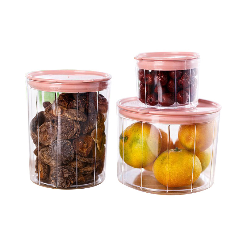 Grain and cereal storage jars, food sealed and fresh-keeping transparent kitchen storage plastic candy jars, children's sealed boxes Item Picture