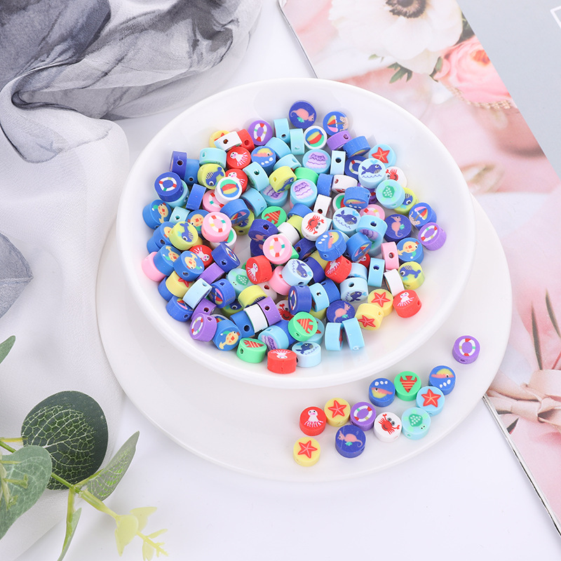 Color Pottery Polymer Ceramics Colorful Cartoon Cute Pendant Diy Handmade Products Punch Style Opp Bag Factory For Creative Decorative Gifts