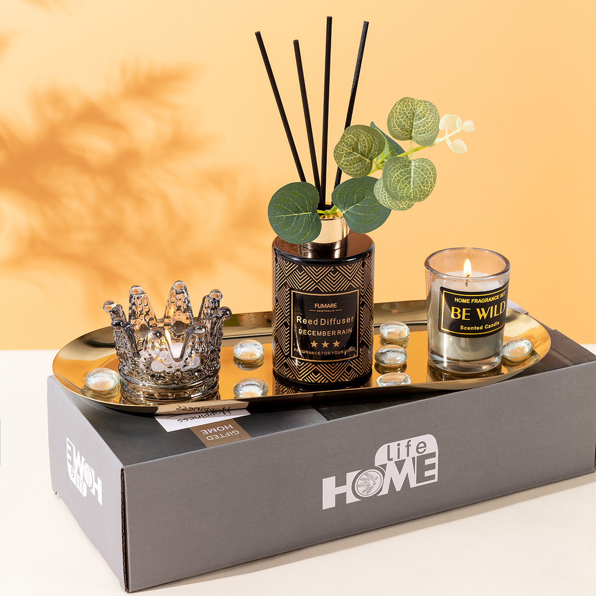 French-style home fragrance ornaments, crown rattan scented candle cup gift set, high-end birthday gift, ceiling lamp to illuminate your wonderful life details Picture