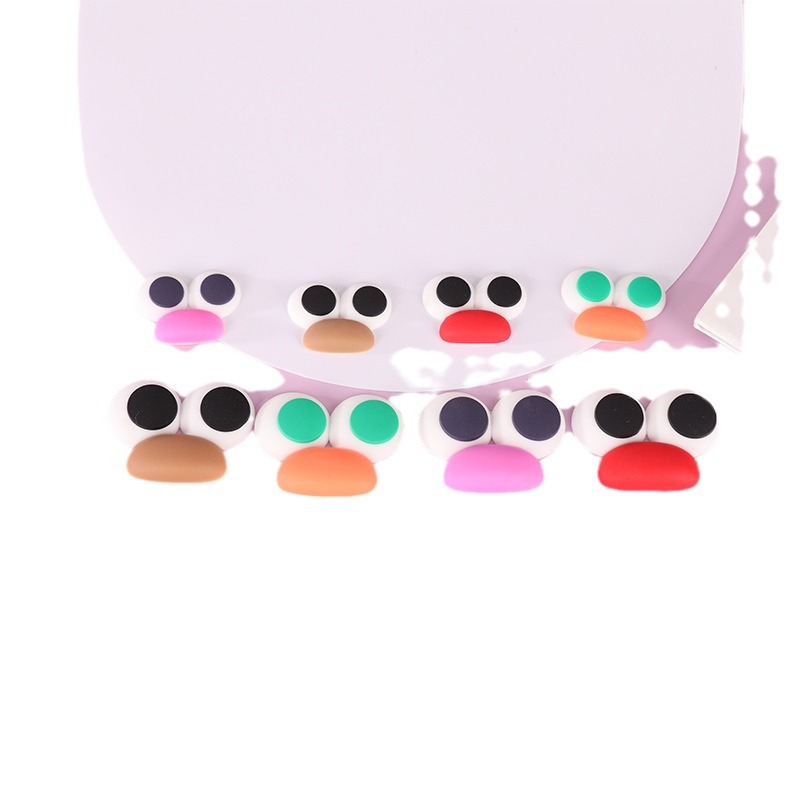 Cartoon three-dimensional big eyes sausage mouth PVC soft patch DIY accessories cute creative glass phone case accessories Fun cute personality decorative stickers Item Picture