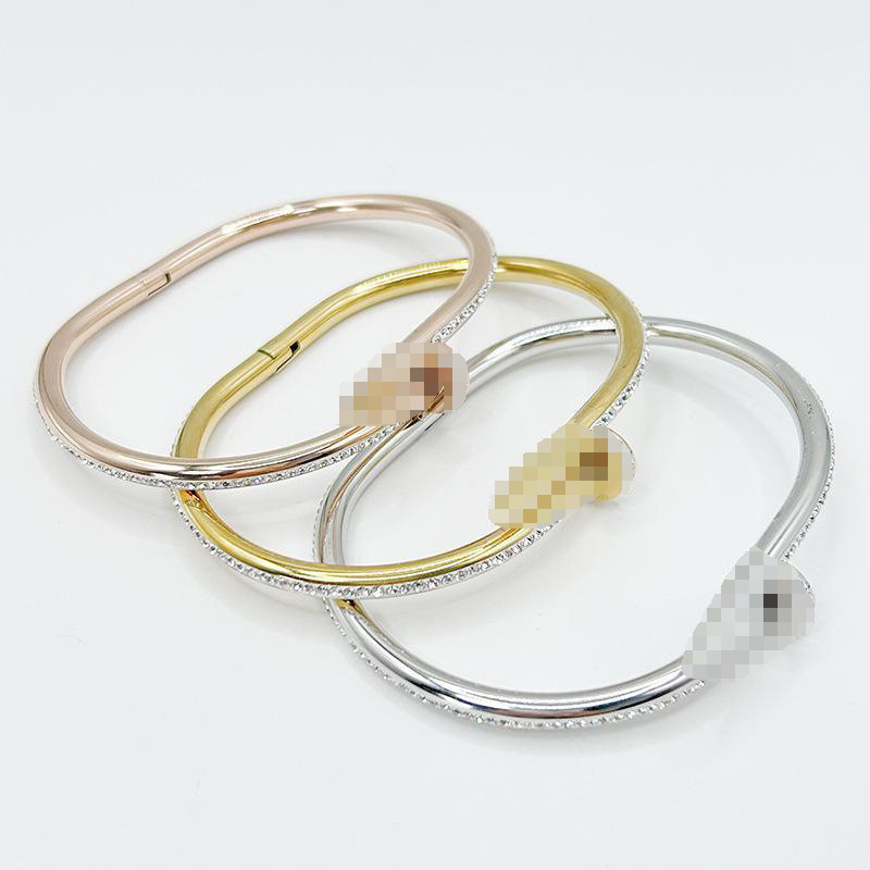 Cross-border best-selling women's trendy titanium steel nail bracelet, stainless steel open bracelet, non-fading fashionable jewelry manufacturer direct sales and wholesale of high-quality bracelets details Picture