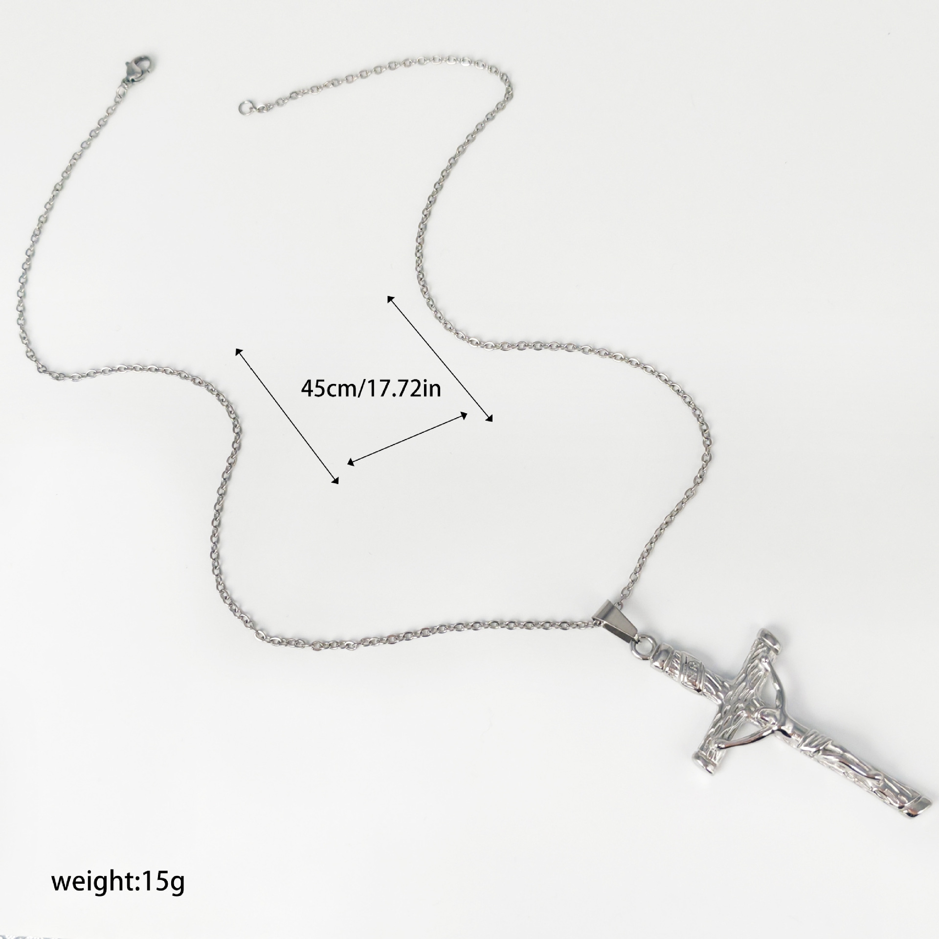 New European and American trendy titanium steel necklace, men's personalized hip-hop style skull pendant, women's sweater chain paired with accessories, high-end accessory jewelry Specification image
