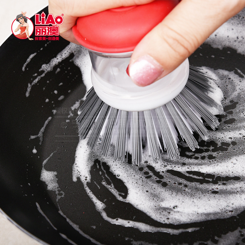 LIAO's liquid pot washing brush is a kitchen cleaning product, a hard bristle stove cleaning brush, a household multi-functional steel wool ball, a cross-border daily necessities and household cleaning brush details Picture