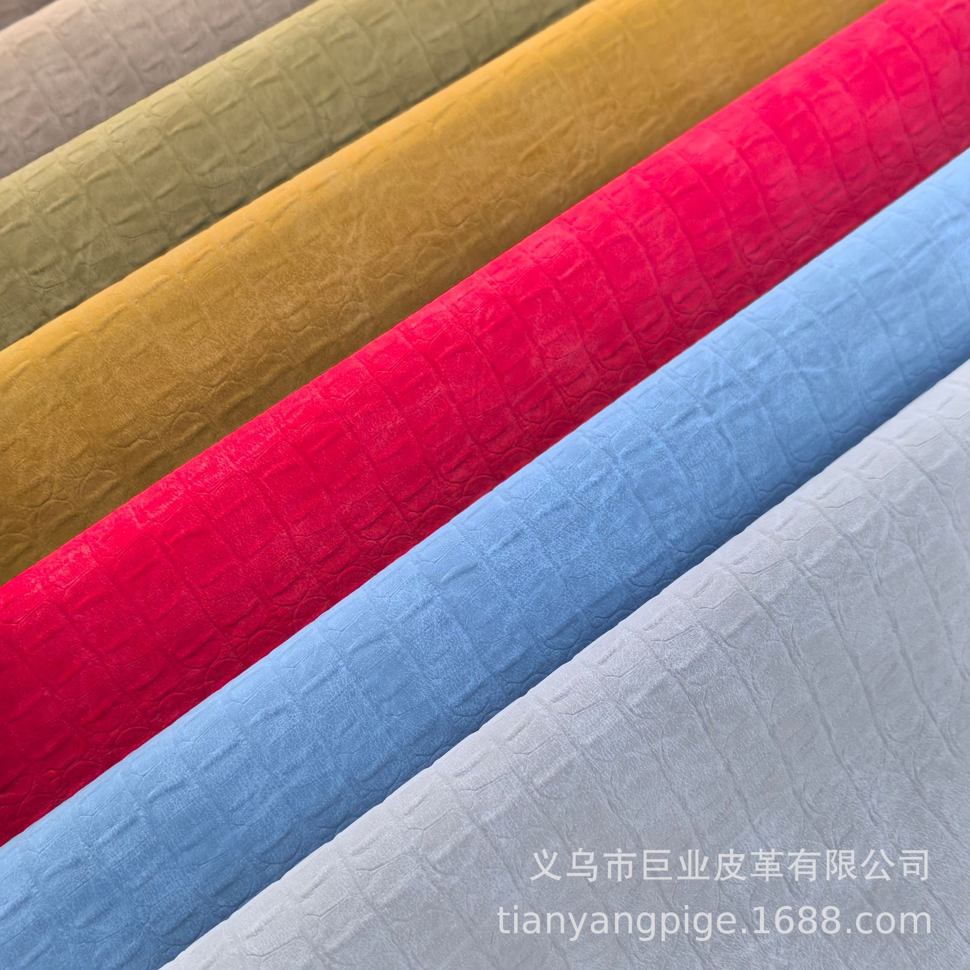 Velvet Crocodile Pu Environmental Protection Leather Faux Leather Texture Luggage Sofa Leather Materials Shoes Clothing Sports Goods Special Advanced Home Decoration Fabric