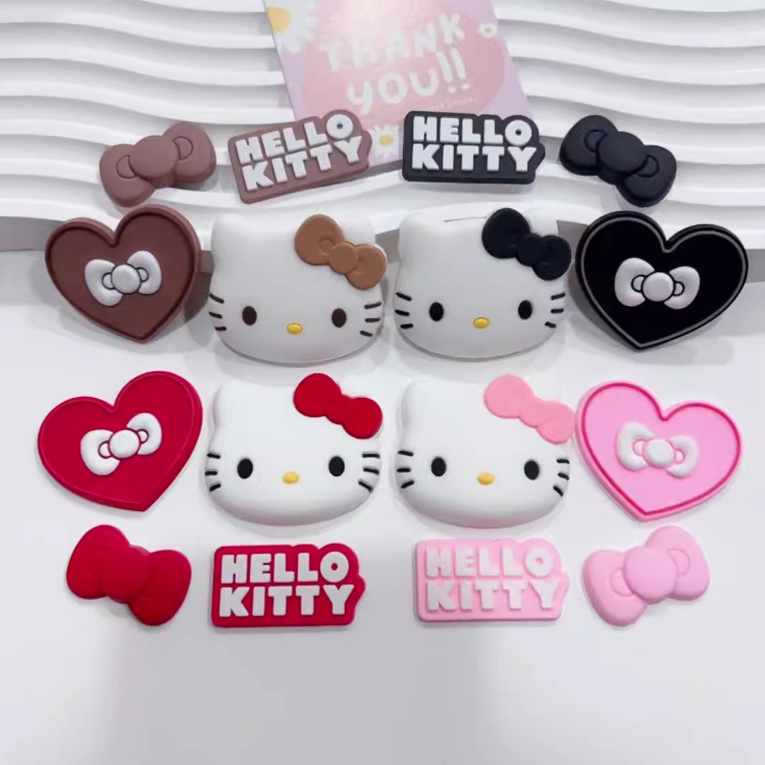 Pink large KT Cathead 3D soft glue DIY mobile phone case water cup decorative accessories storage box slipper buckle accessories Creative diy decorative accessories patch full figure