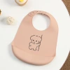 Children's silicone bibs, baby three-dimensional rice bags, infant waterproof and non-washable bibs, super soft saliva bags, saliva wipes wholesale. Soft and tender touch, waterproof design, three-dimensional shape bibs, bibs, saliva wipes, essential items for baby meals Specification image