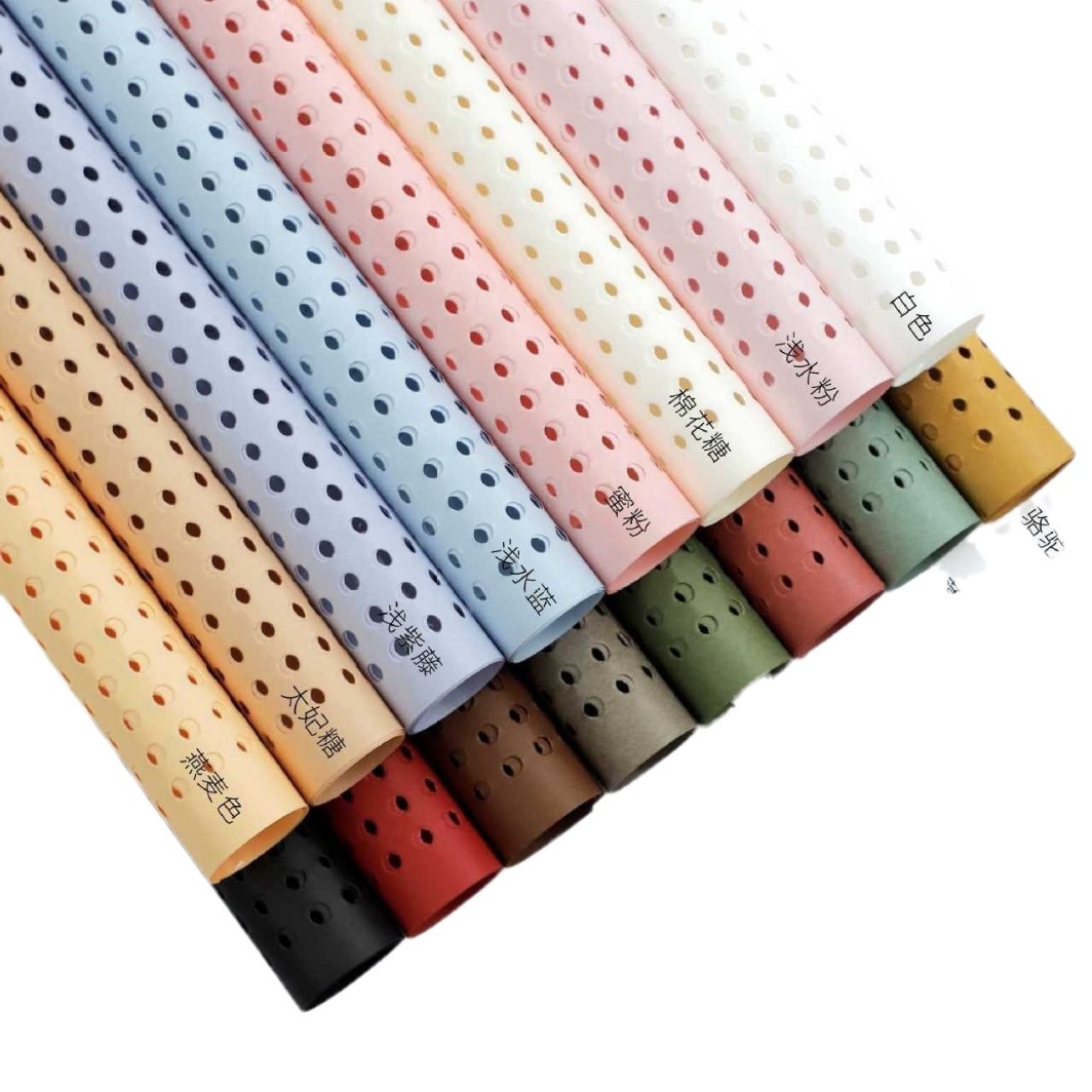 New dopamine hole paper Korean-style flower packaging material, bouquet flower art, rose wrapping paper, flower shop supplies Item Picture