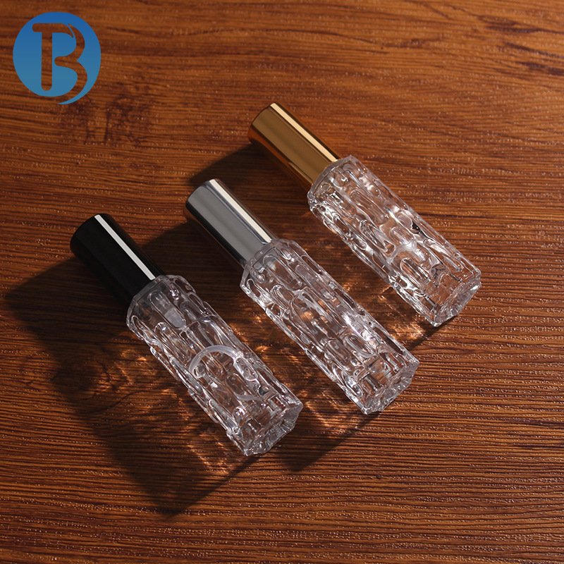 10ml high-end portable aluminum foil thick-bottomed screwed perfume refill bottle glass spray bottle empty bottle round and square design, beautiful and practical details Picture