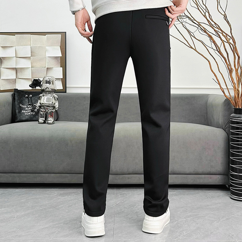 2024 New men's tight-fitting casual sportswear pants with fleece and thickened texture, autumn and winter outdoor running pants, men's sportswear pants, comfortable and versatile for men Specification image