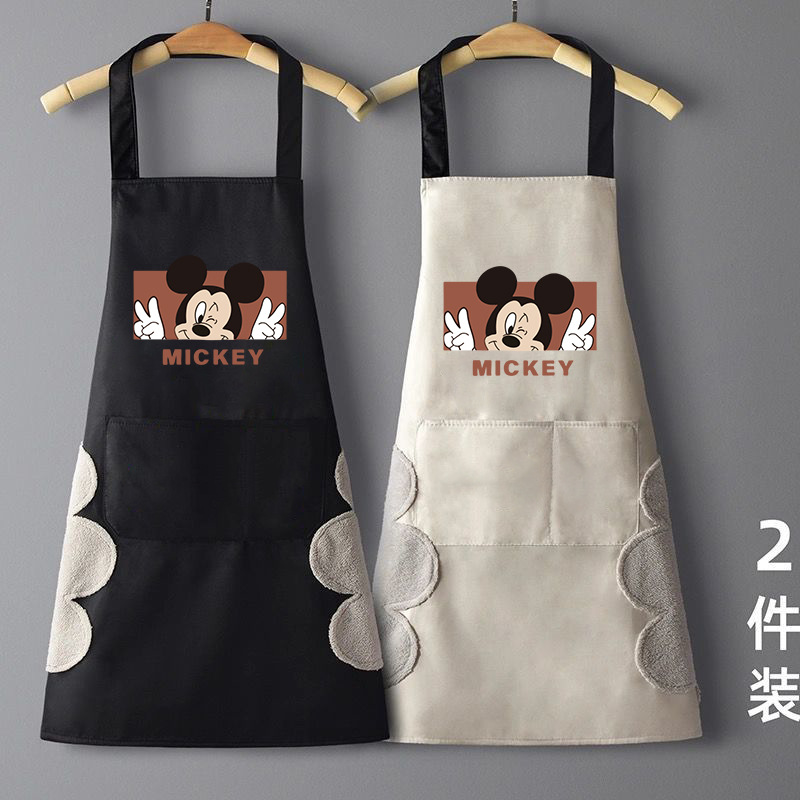 厨房家用加厚围裙 防水防油耐磨罩衣 工作服一体设计 可擦手便捷 围腰一件式家务围裙 配套袖套