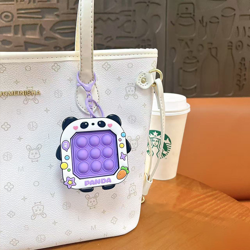 Creative and cute panda, stress-relieving bubbles, keychains, student schoolbags, pendants, toys, gifts, wholesale keys, accessories Specification image