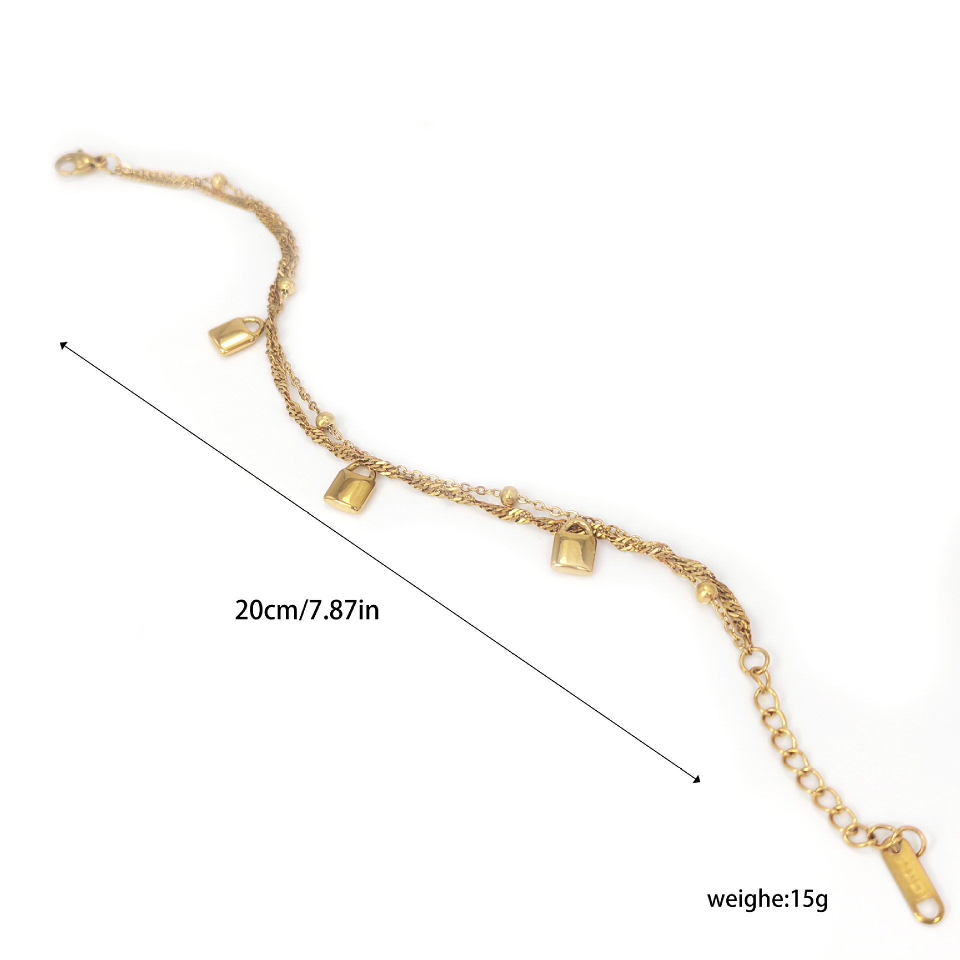 New best-selling titanium steel bracelet from Amazon, Europe and America, small lock women's style, simple, versatile, fashionable and non-fading wholesale bracelet Item Picture