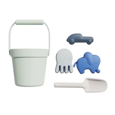 Children's silicone beach bucket set baby sand shovel beach toy bath play water parent-child interactive water toy safe non-toxic environmental protection material thumbnail