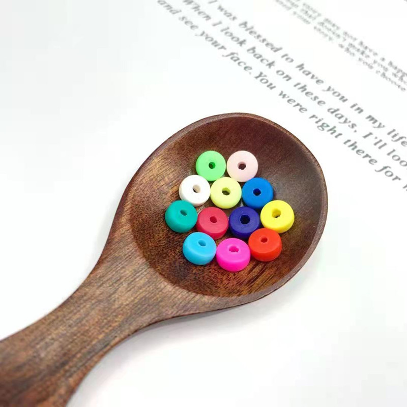 Factory Sales 3*6 Mixed Color Polymer Abacus Beads Flat Space Beads Cylindrical Diy Mobile Phone Necklace Bracelet Accessories Creative Diy Jewelry Materials details Picture