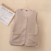 The 2023 autumn new Korean-style women's lambskin vest can be worn over a versatile granular fleece vest with a plush vest and a waistcoat. The style is warm and cozy Specification image