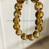 Original natural yellow crystal bracelet, women's wealth attraction bracelet, men's and women's hand beads, jewelry, gift, clear and transparent, violent yellow style, simple and fashionable Specification image