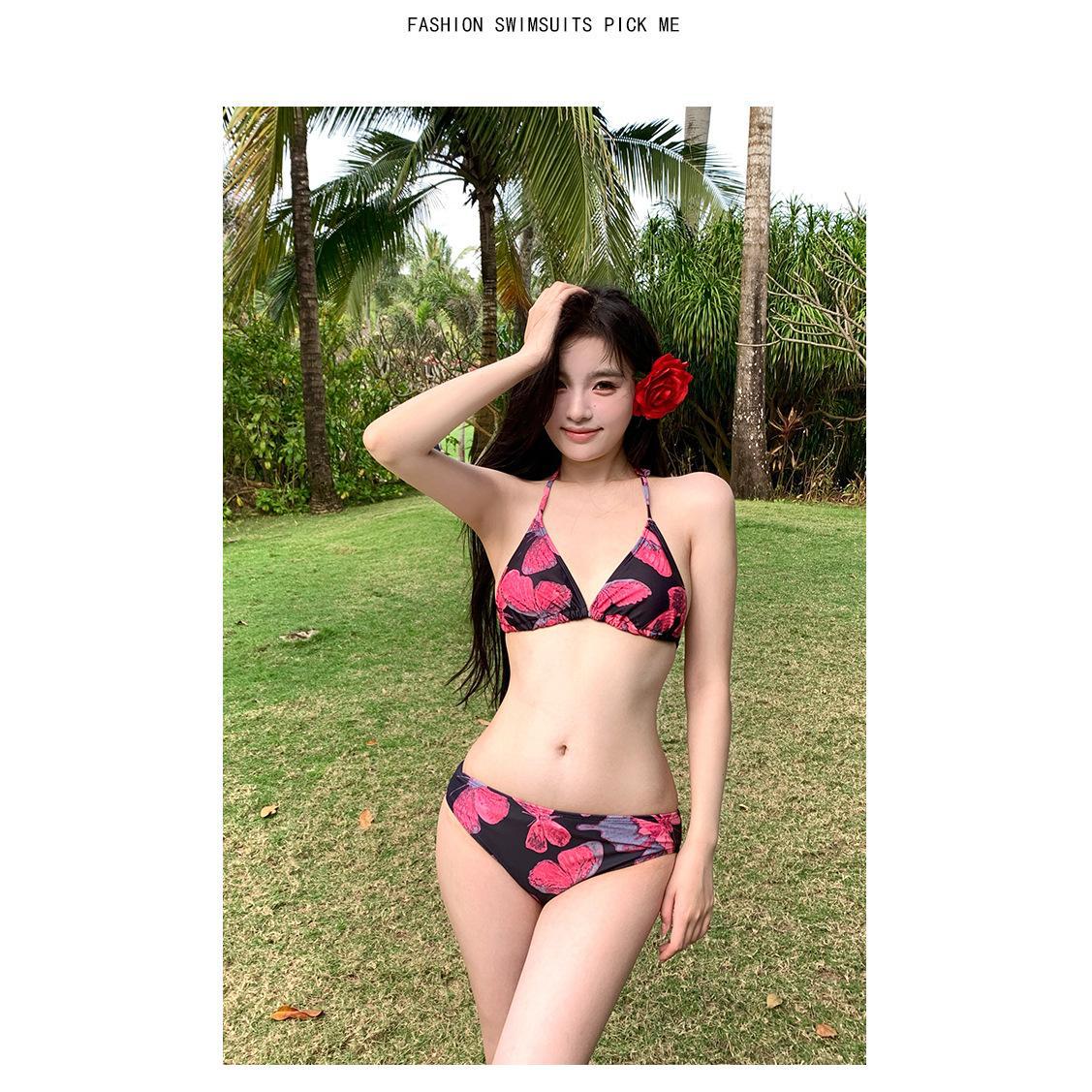 Purple Butterfly Print Long Sleeve Long Dress Split Swimsuit Gathering Conservative Belly Skirt Style Pure Slim-Fit Beach Swimming Suit Specification drawing