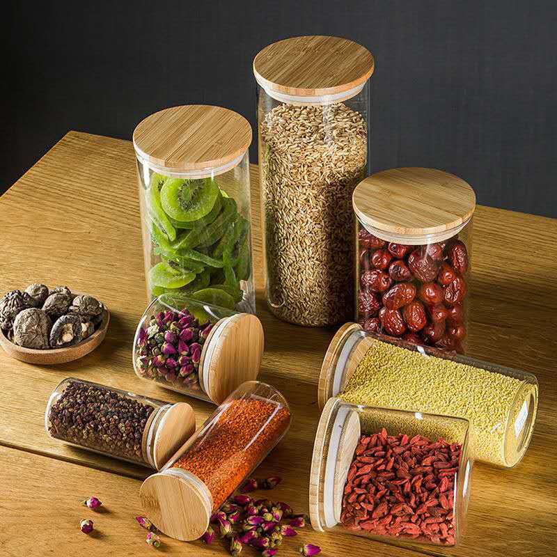 文玩核桃养珠罐多规格圆形木盖透明收纳盒手串沉香储物罐密封盒