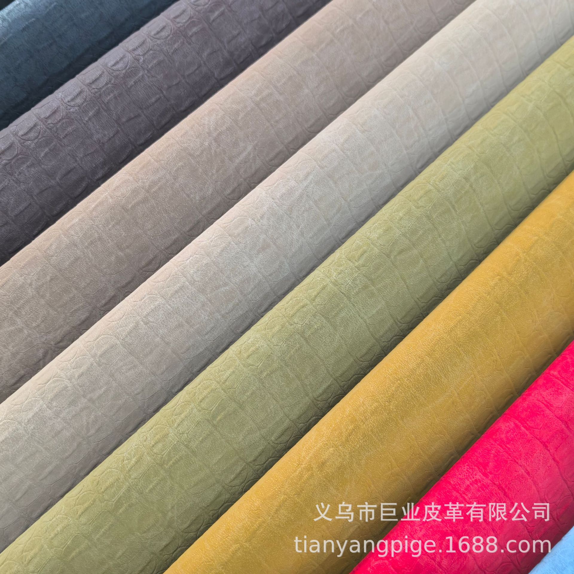 Velvet Crocodile Pu Environmental Protection Leather Faux Leather Texture Luggage Sofa Leather Materials Shoes Clothing Sports Goods Special Advanced Home Decoration Fabric details Picture