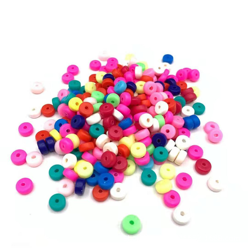 Factory Sales 3*6 Mixed Color Polymer Abacus Beads Flat Space Beads Cylindrical Diy Mobile Phone Necklace Bracelet Accessories Creative Diy Jewelry Materials Item Picture