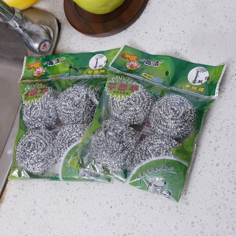 M家用厨房钢丝球清洁刷四件套装多功能耐用厨房清洁工具见详情塑料包装