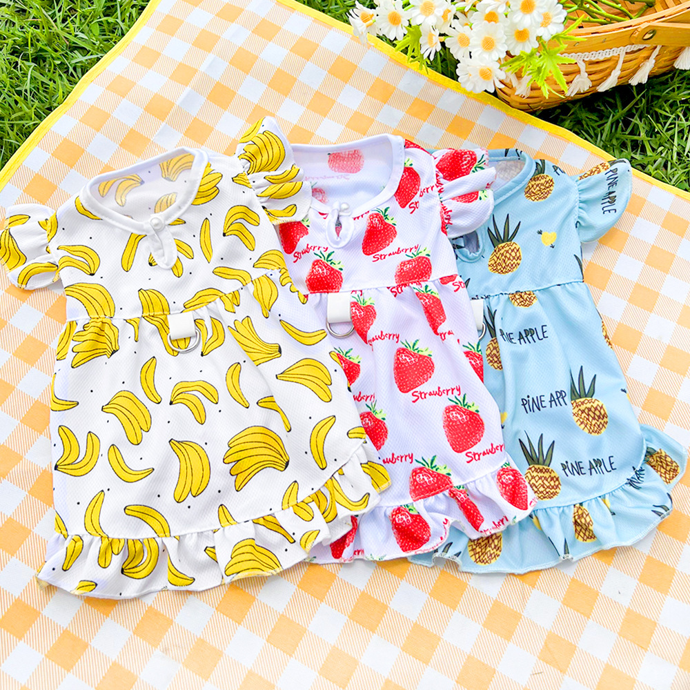 Mascota perro gato verano transpirable vestido puede ser arrastrado hongos amor dibujos animados patrón corgi método combate aplicable productos para mascotas ropa de perro salir vestir Application Scenario