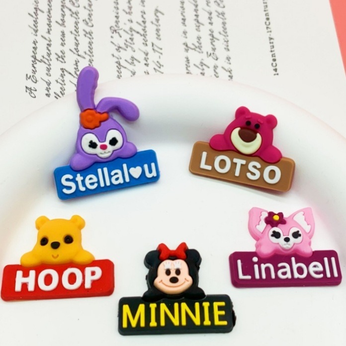 Cute cartoon letter small animal soft patch DIY mobile phone case Hairpin hair rope shoe buckle accessories Essential diy accessories creative personality decorative accessories full figure