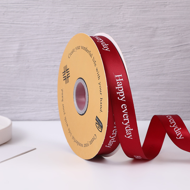 Customized colored polyester flower ribbed ribbons for baking cake boxes, packaging ties, wedding gift boxes and decorative webbing from the manufacturer Specification image