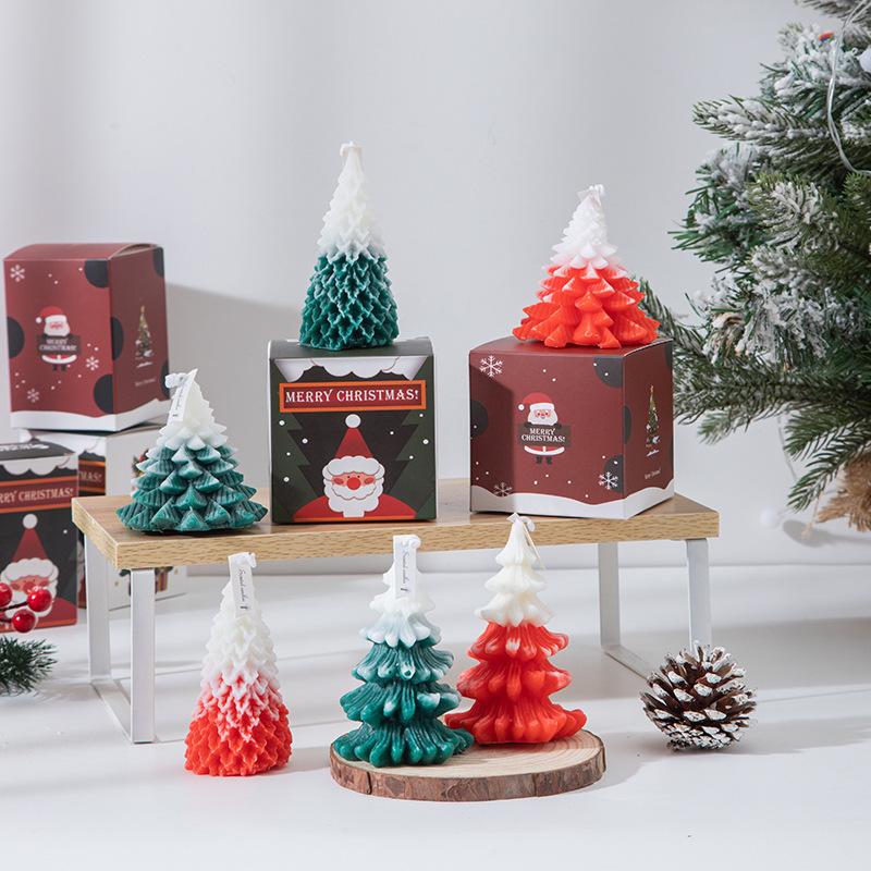 Wholesale of ins Christmas tree scented candles, creative designs, home festival gifts, cross-border office cultural atmosphere decoration items