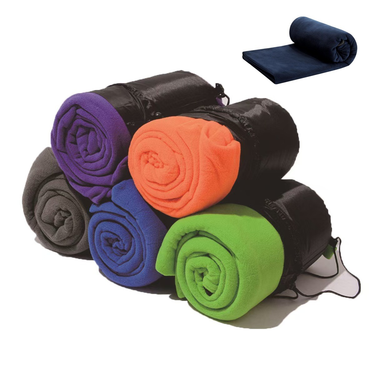 轻便四季通用摇粒绒睡袋露营隔脏内胆午休夏季保暖抓绒毯家纺羊毛绒毯