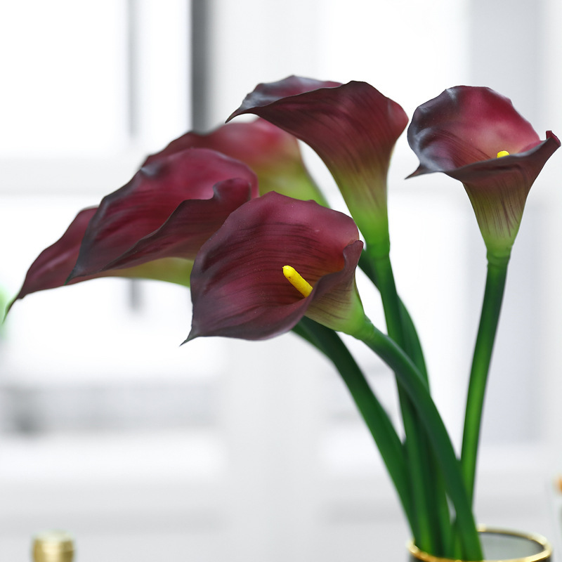 Calla lily flower simulation flower, soft rubber flower art, hand bouquet, home model room decoration manufacturer, flower bouquet simulation flower gift box details Picture