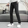 2025 Autumn/Winter Men's tapered casual pants, high-elastic fleece sport pants, outdoor yoga and fitness tight-fitting pants, versatile men's style details Picture