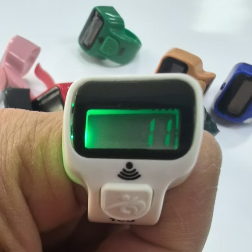 便捷戒指式电子计数器带灯100声提醒功能轻松点数器