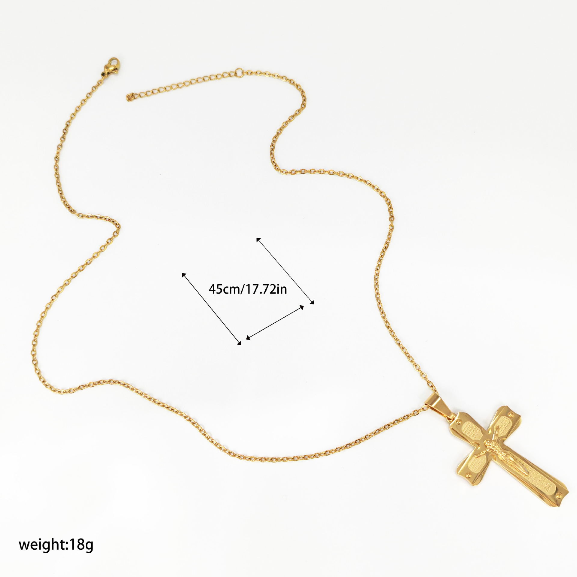 Cross-border European and American style men's titanium steel cross necklace, niche and personalized dressing pendant, wholesale in stock, fashionable and trendy jewelry details Picture