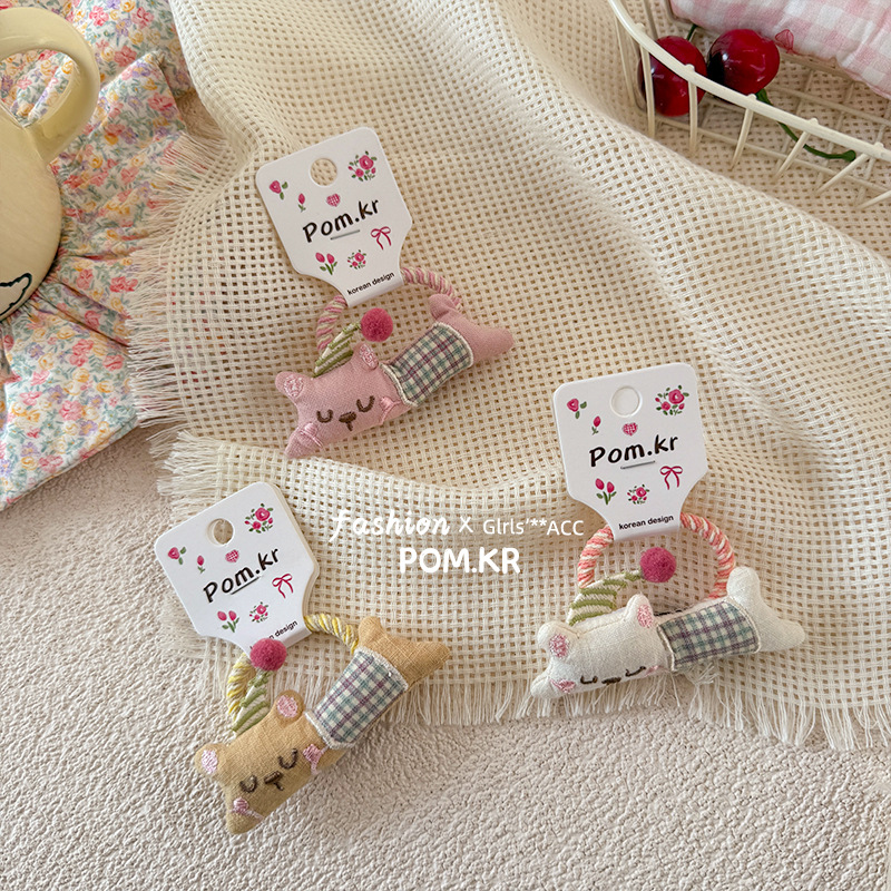 New Spring 2025 cute checkered hair band for girls and babies, sweet and high-elasticity hair band that won't damage hair, Japanese-style headwear and hair accessory for girls and children Specification image