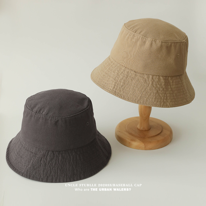 Four-season men's and women's solid-color glossy wide-brimmed fisherman hats, small basin hats, simple and versatile, sunshade and sun protection, suitable for adults Specification image