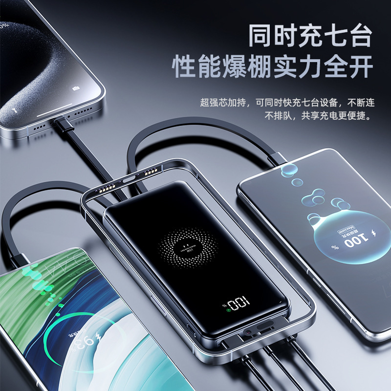 Cross-border e-commerce 20,000mah digital display fast charging magnetic wireless power bank company gift suitable for mobile phone and digital accessories Application Scenario