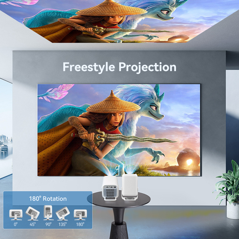 Cross-Border X3aq Android 11.0 High-Definition 1080P Portable Projector For Home Bedroom, Wall-Mounted Mobile Projector Application Scenario