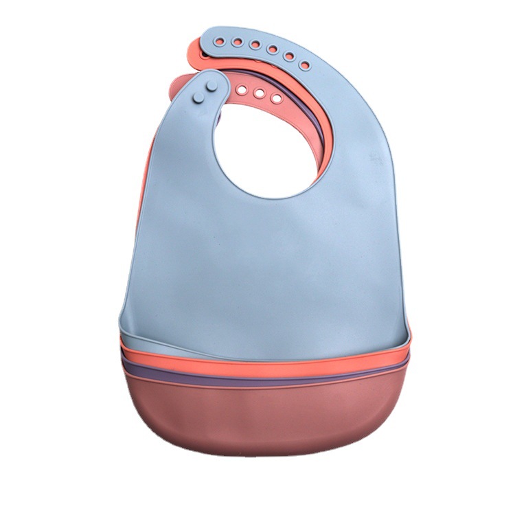 Baby Silicone Bib Children's Drool Pocket Waterproof Silicone Drool Towel Baby Daily Products Mother And Child Products Happy Meals Worry Free To Enjoy Bib Bib Drool Towel Baby Essential Item Picture