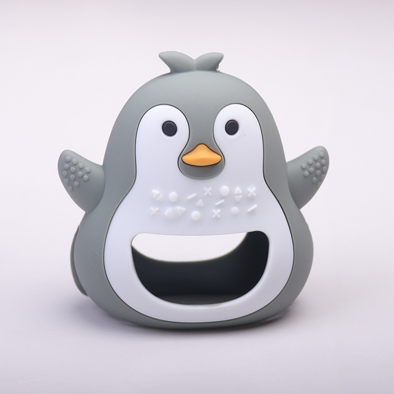 Amazon's new baby silicone teether stick comfort bracelet Penguin teether glove toy baby teether stick glove type teether grinder Application Scenario