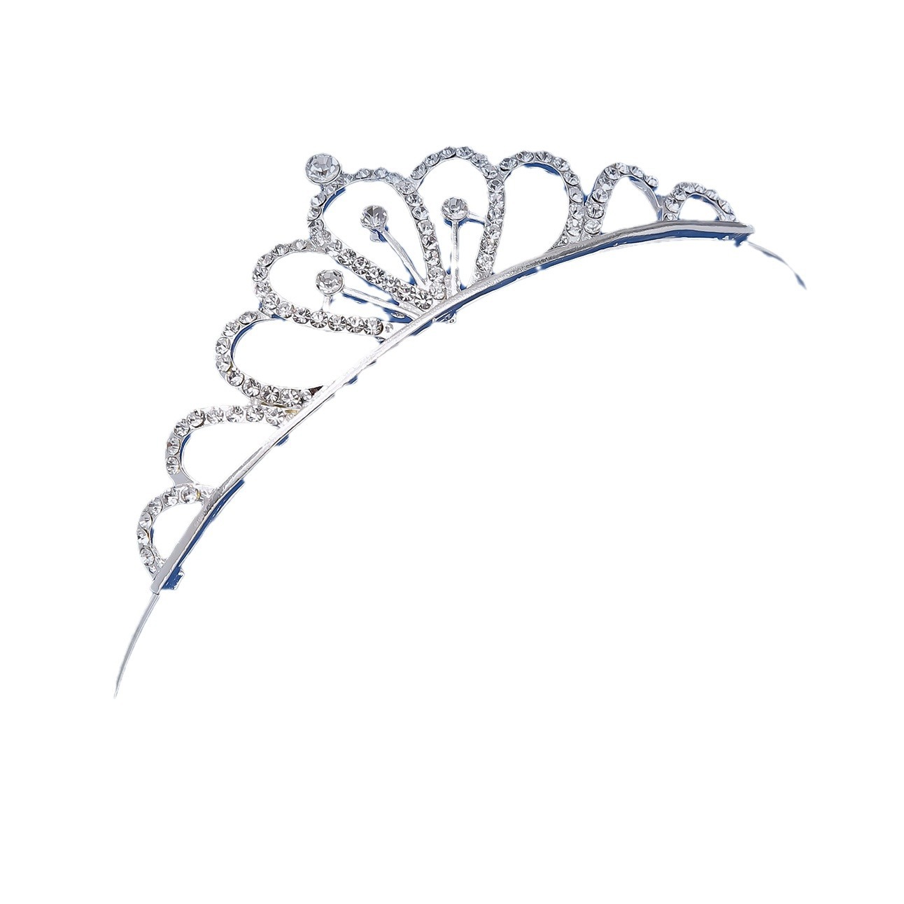 Factory direct sales of luxurious European and American crystal headbands, bride headwear, white rhinestone crowns, princess wedding dress accessories and ornaments, crowns Item Picture