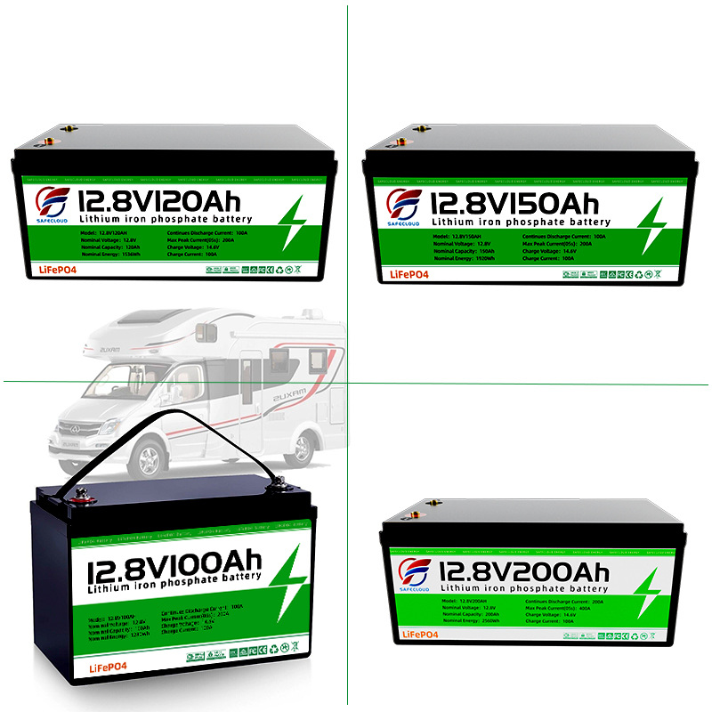 خلية ليثيوم فورية 12V100A، بطاريات كهربائية لفوسفات والحديد الليثيوم المخزونة في الهواء الطلق في المقطورة details Picture