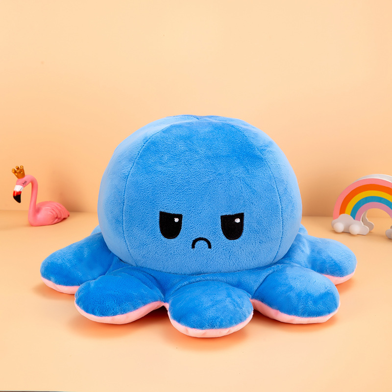 Cross-border flipping octopus doll plush toy, double-sided reversible octopus figurine, cute and fun flipping doll, children's gift details Picture